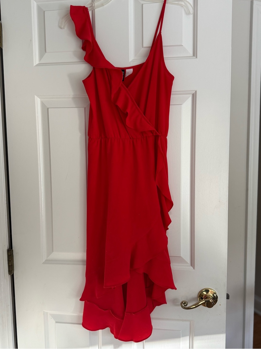 H&M Red Ruffle Wrap Midi Dress - Picture 2 of 8